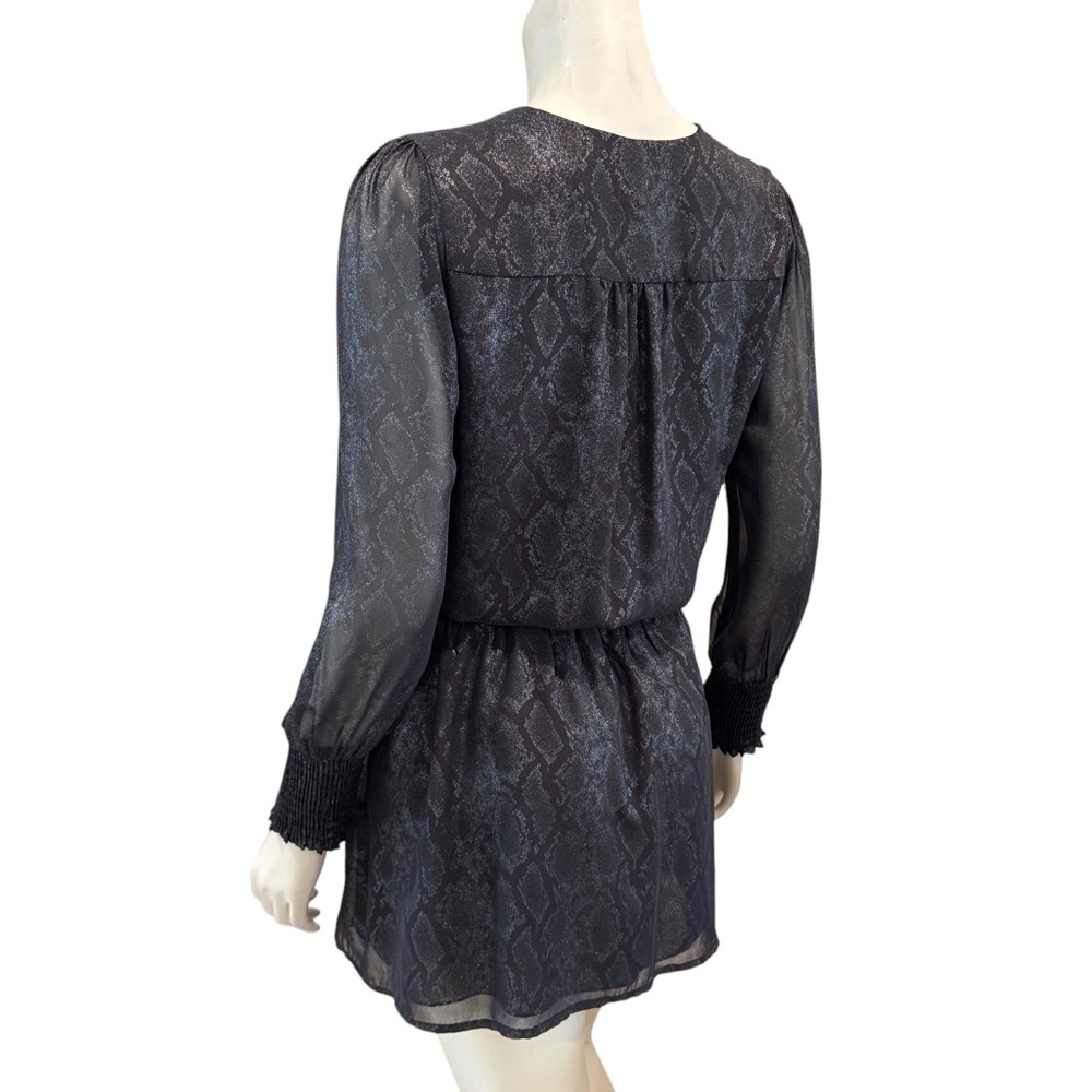 Veronica M. Metallic Python Print Blouson Mini Dr… - image 4